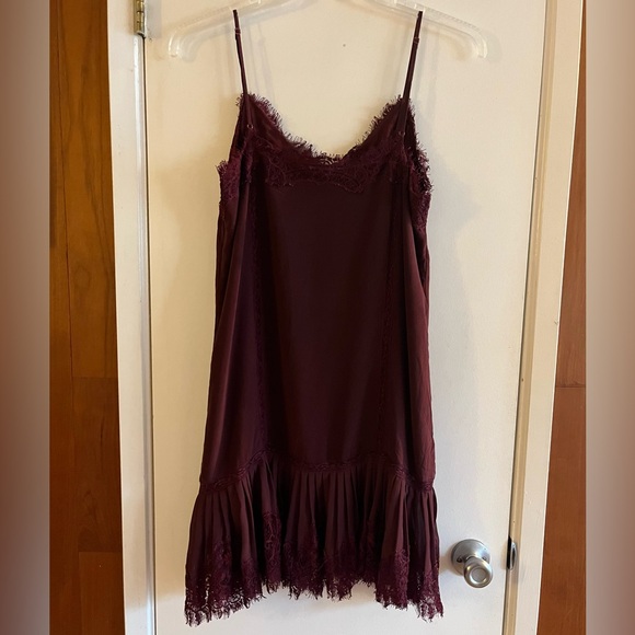 Gold Hawk Pleated Lace Silk Dress - Picture 3 of 6